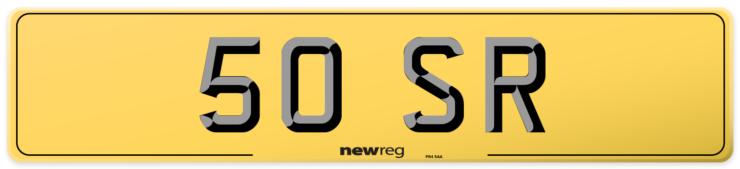 50 SR Rear Number Plate