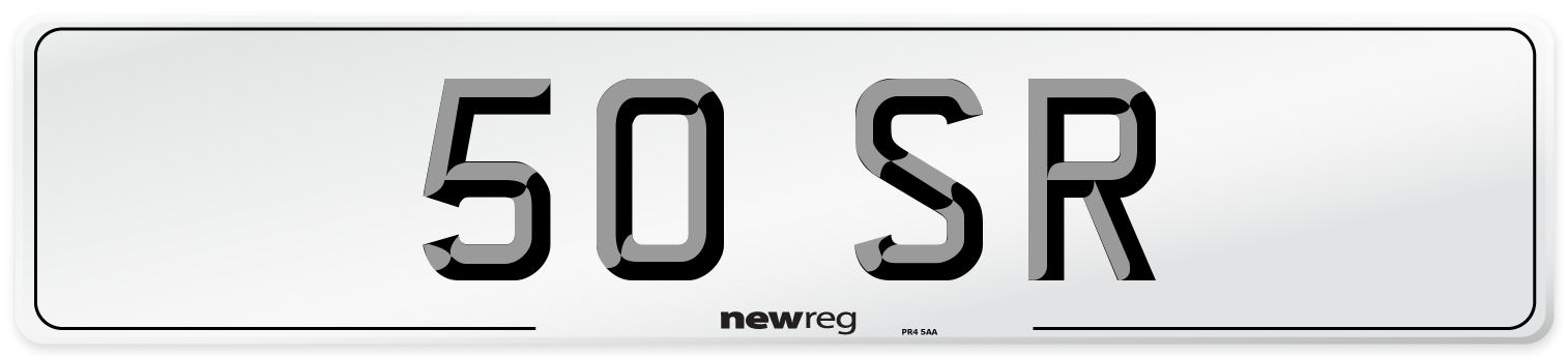 50 SR Front Number Plate