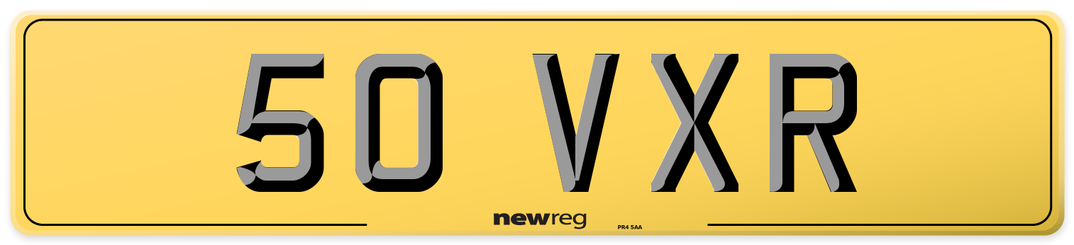 50 VXR Rear Number Plate