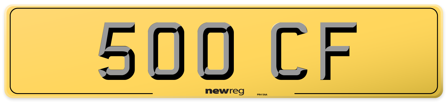 500 CF Rear Number Plate