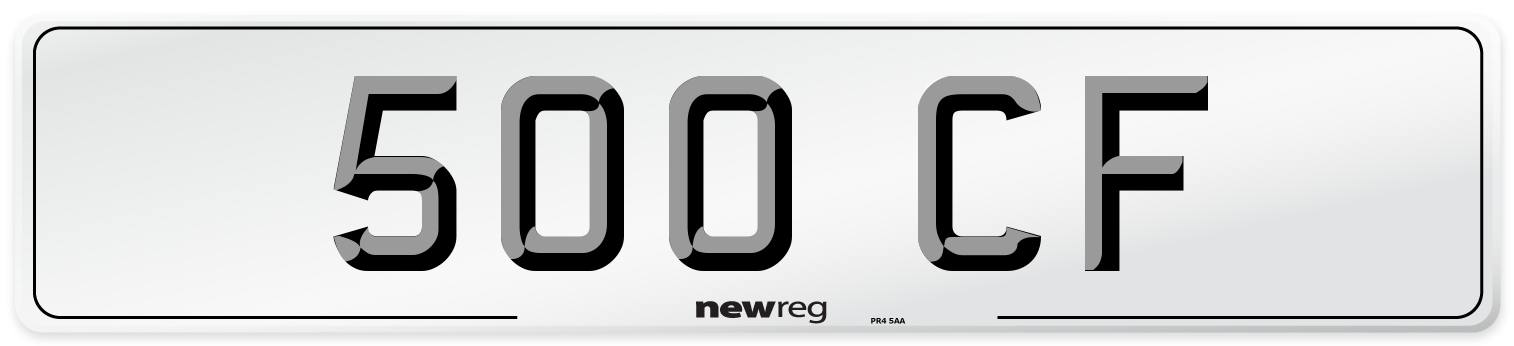 500 CF Front Number Plate