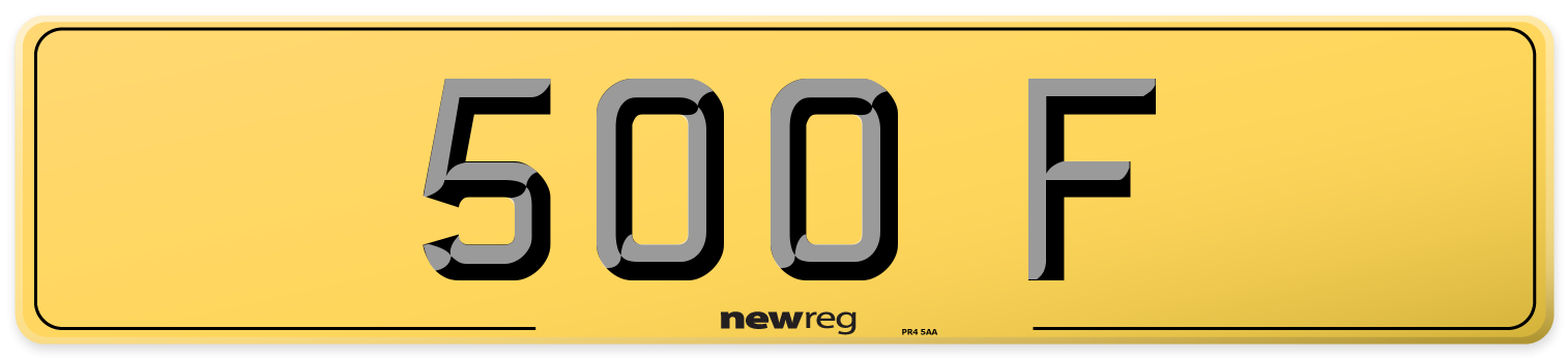 500 F Rear Number Plate