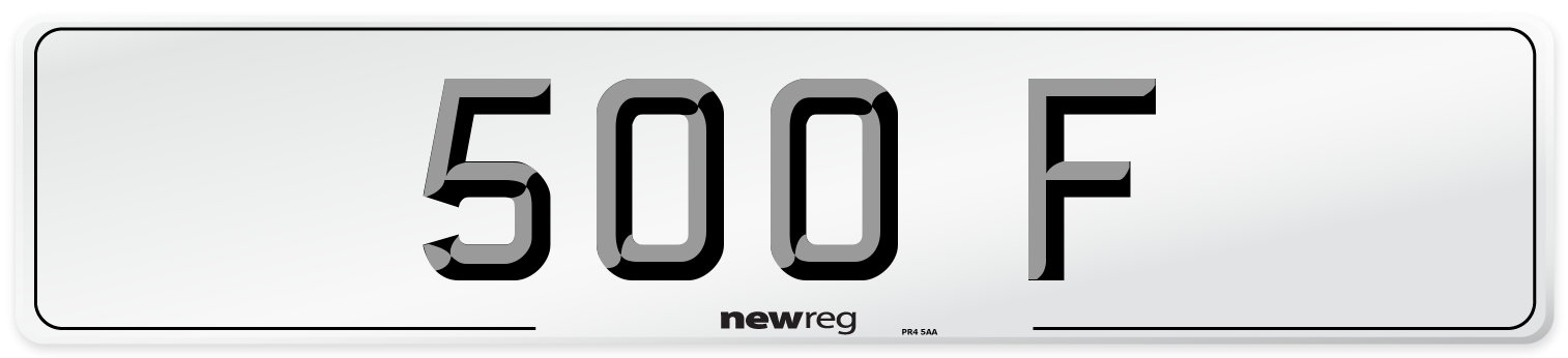 500 F Front Number Plate