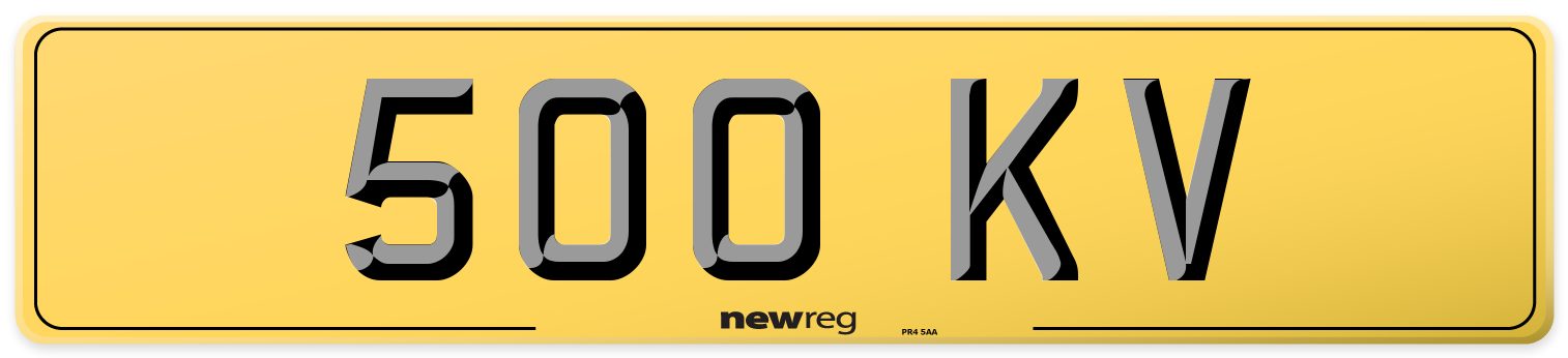 500 KV Rear Number Plate