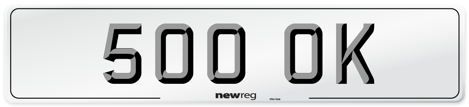 500 OK Front Number Plate