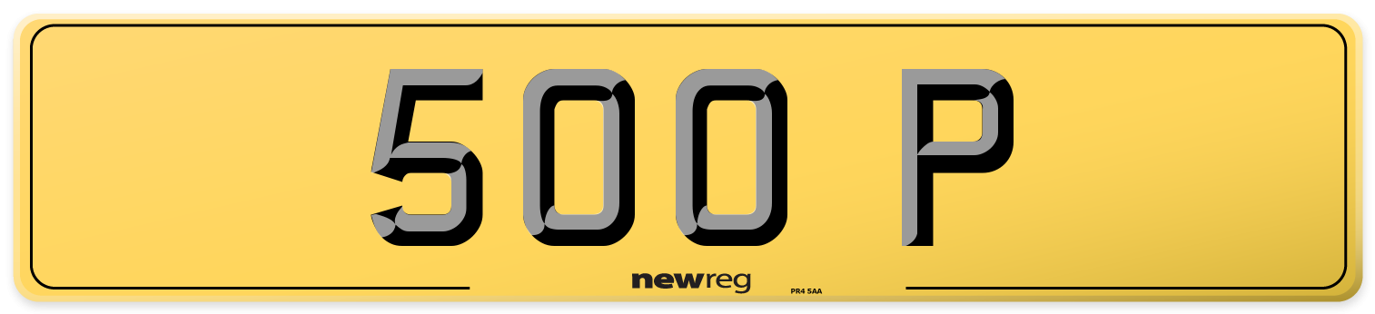 500 P Rear Number Plate