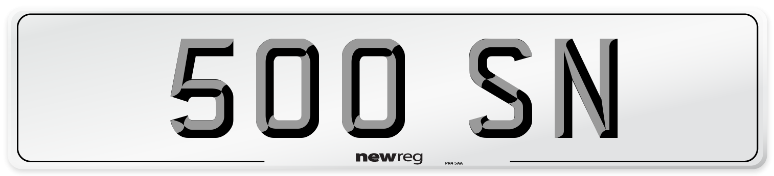 500 SN Front Number Plate