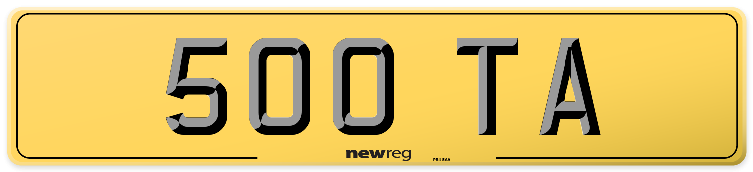 500 TA Rear Number Plate