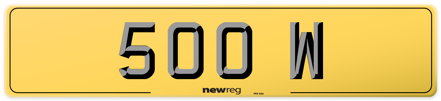 500 W Rear Number Plate