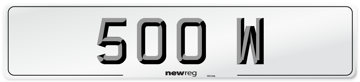 500 W Front Number Plate