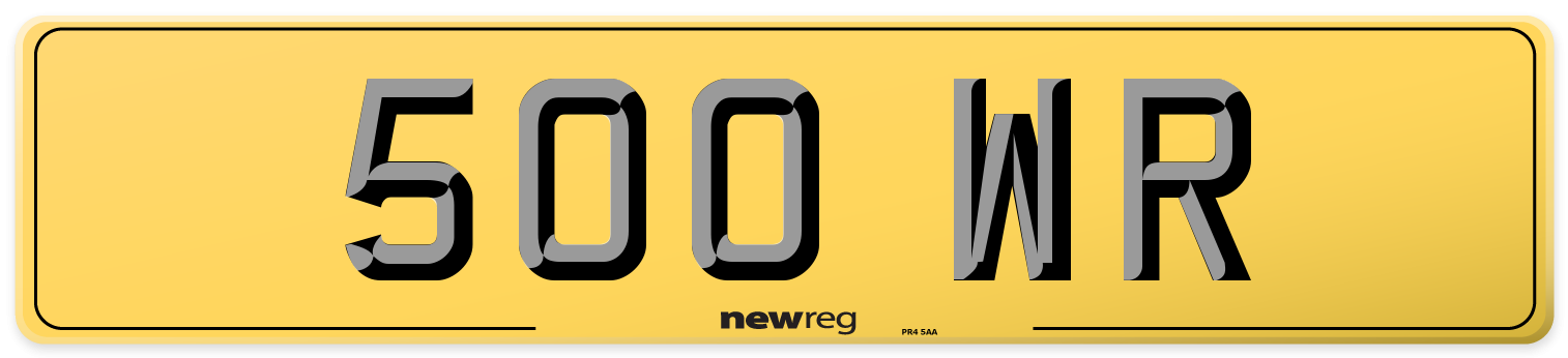 500 WR Rear Number Plate