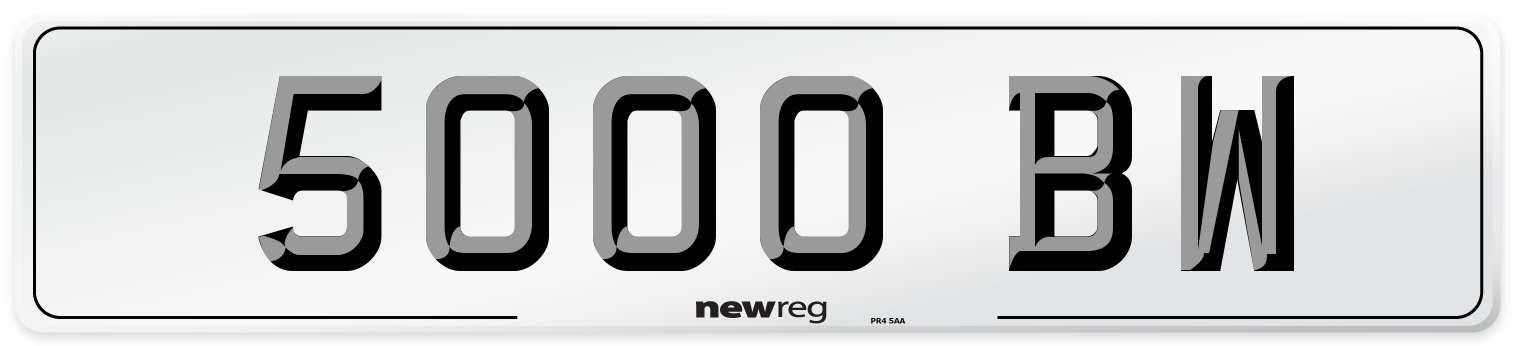5000 BW Front Number Plate
