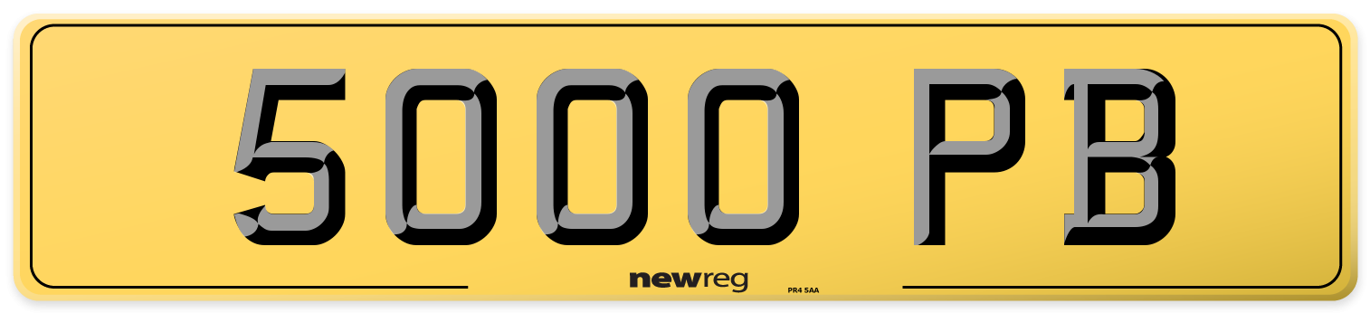 5000 PB Rear Number Plate