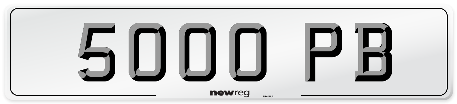 5000 PB Front Number Plate