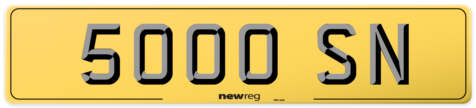5000 SN Rear Number Plate