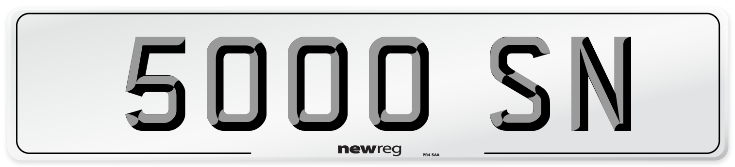5000 SN Front Number Plate