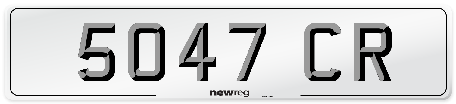 5047 CR Front Number Plate