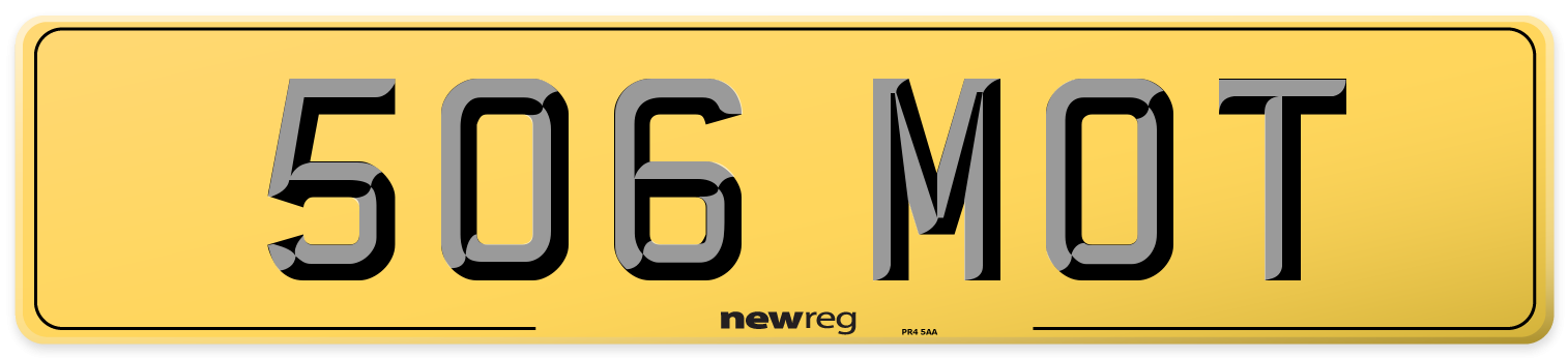 506 MOT Rear Number Plate