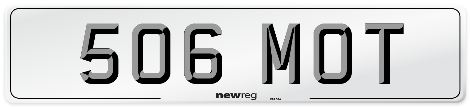 506 MOT Front Number Plate