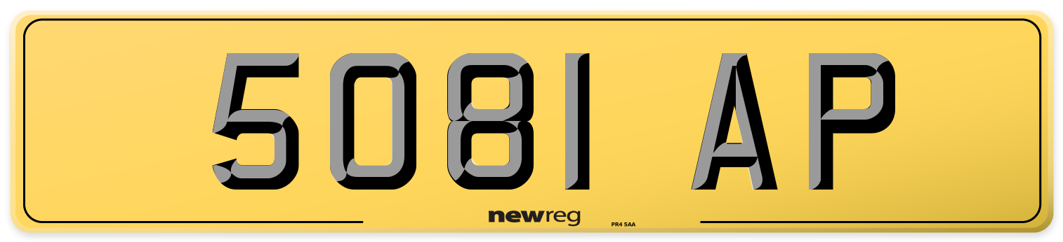 5081 AP Rear Number Plate