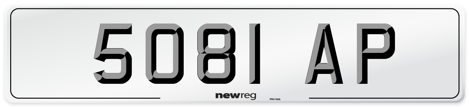 5081 AP Front Number Plate