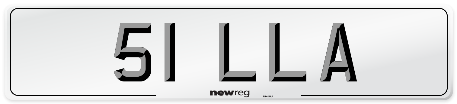 51 LLA Front Number Plate