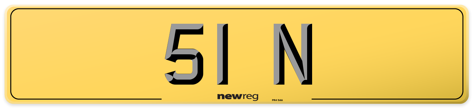51 N Rear Number Plate