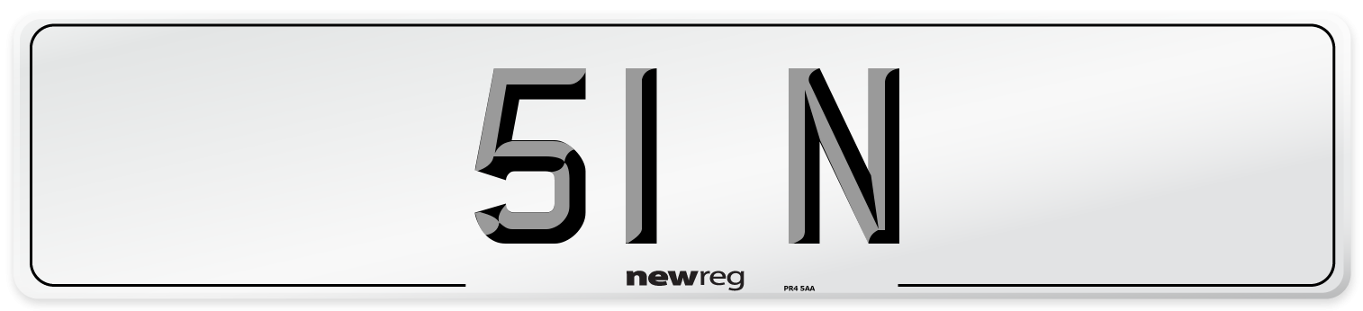 51 N Front Number Plate