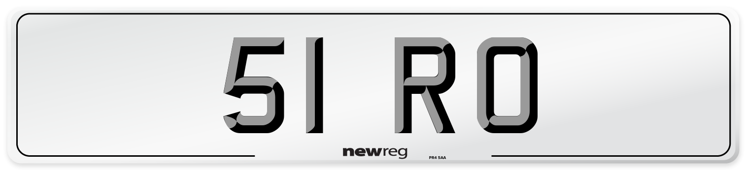 51 RO Front Number Plate