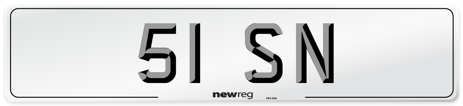 51 SN Front Number Plate