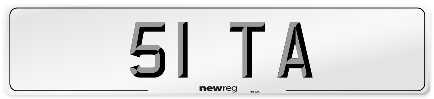 51 TA Front Number Plate