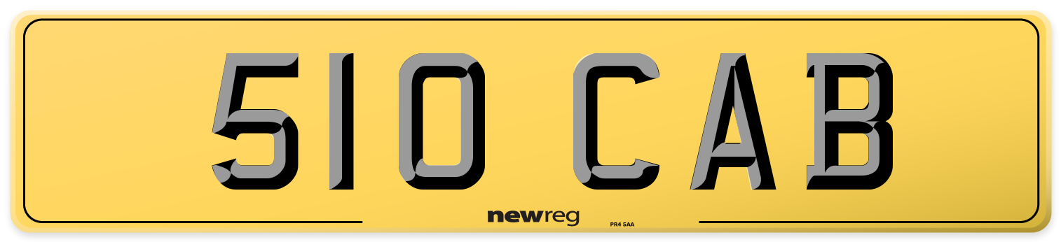510 CAB Rear Number Plate