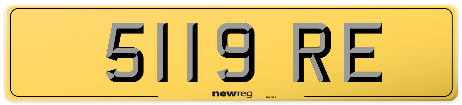 5119 RE Rear Number Plate