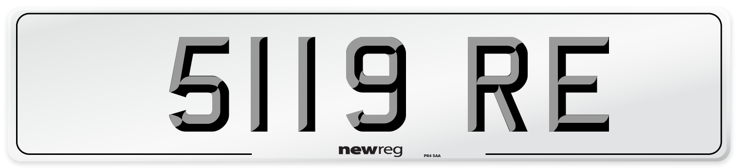 5119 RE Front Number Plate