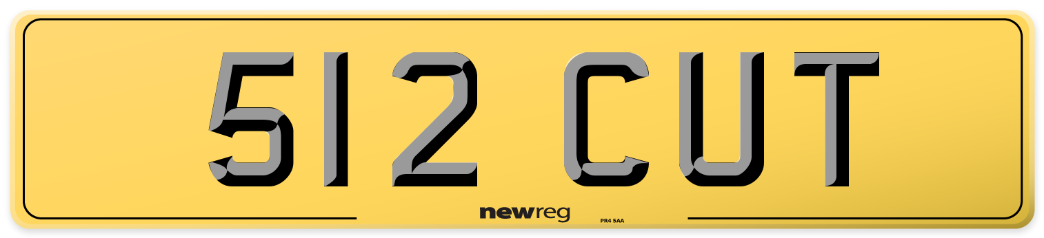 512 CUT Rear Number Plate