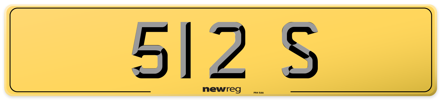 512 S Rear Number Plate