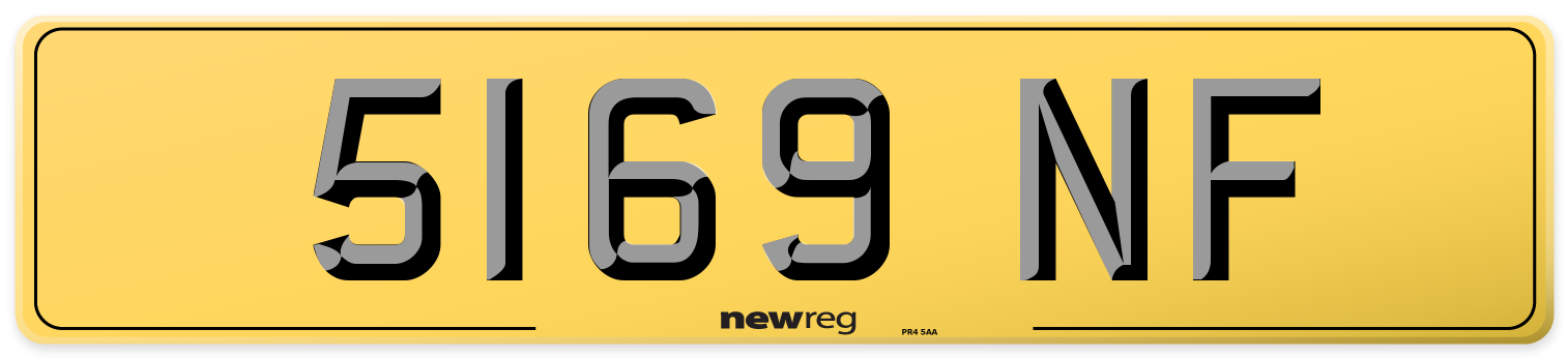 5169 NF Rear Number Plate