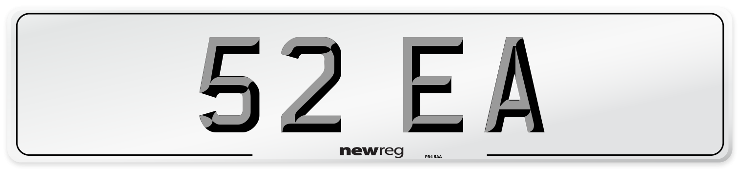 52 EA Front Number Plate
