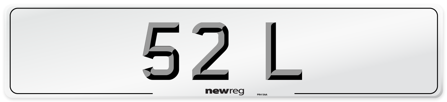 52 L Front Number Plate