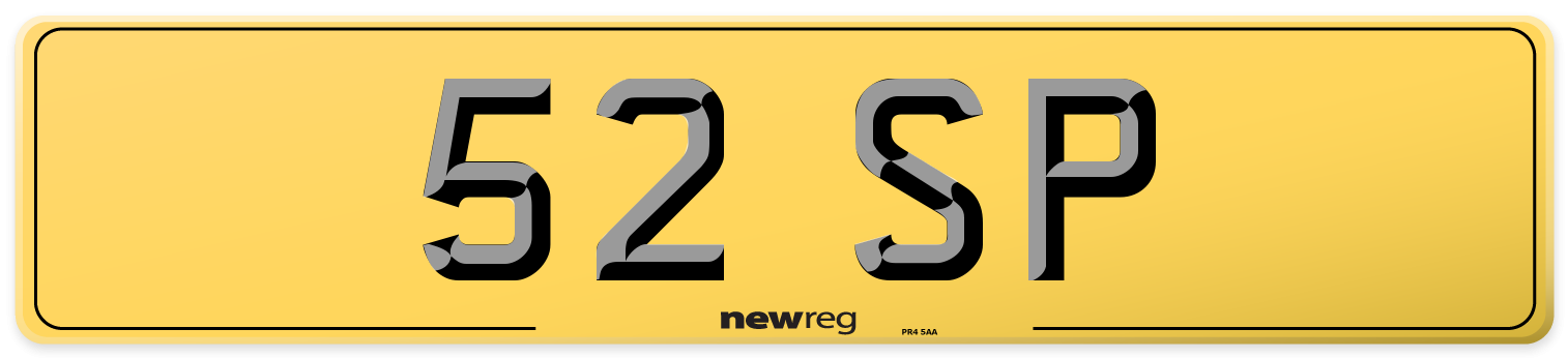 52 SP Rear Number Plate