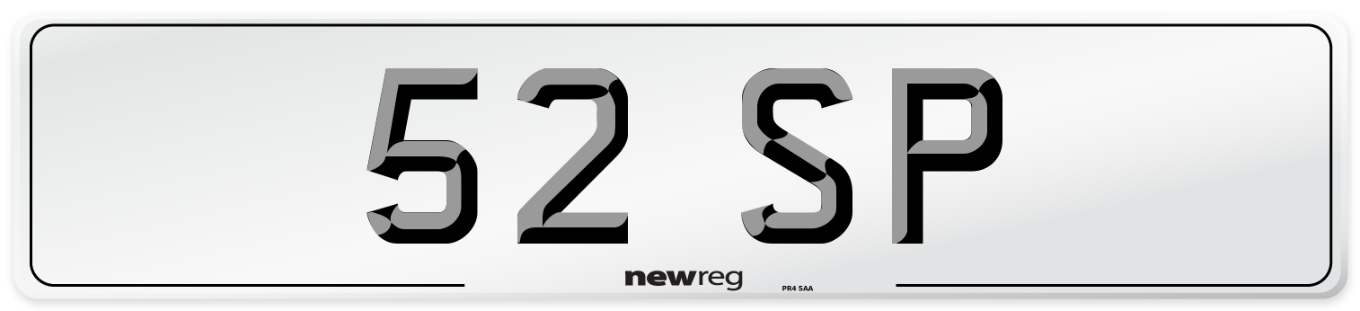 52 SP Front Number Plate