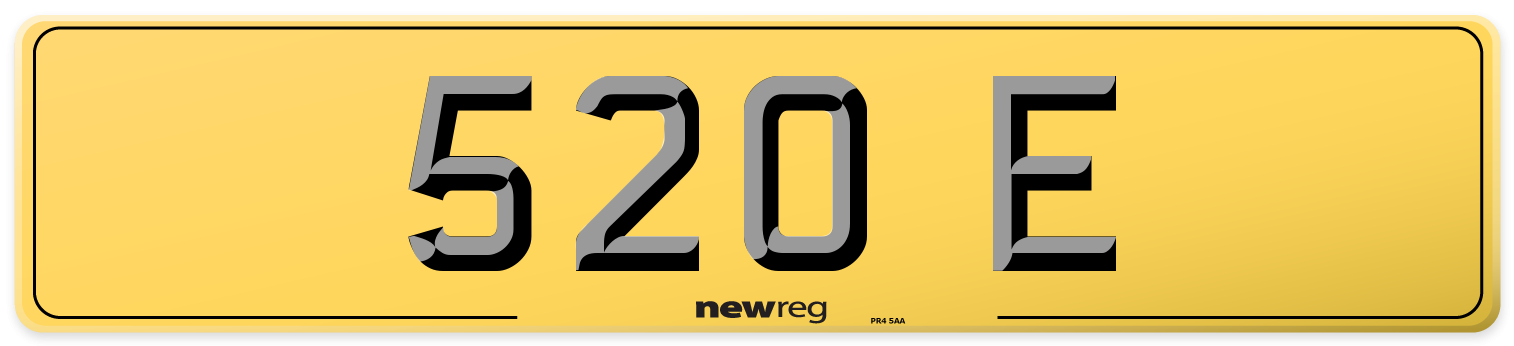 520 E Rear Number Plate