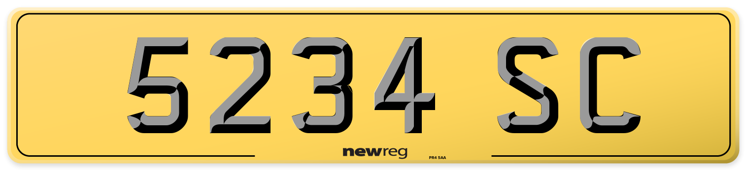 5234 SC Rear Number Plate