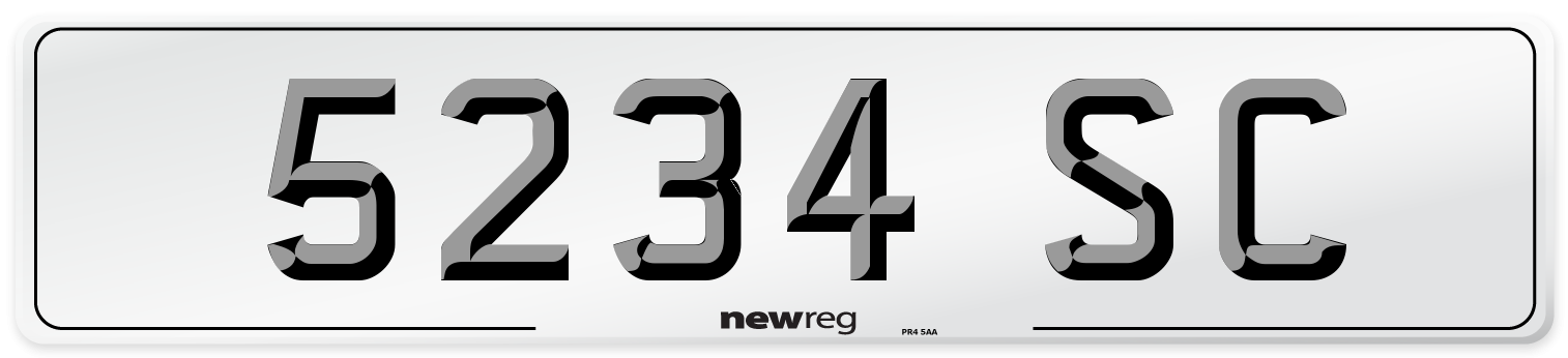 5234 SC Front Number Plate