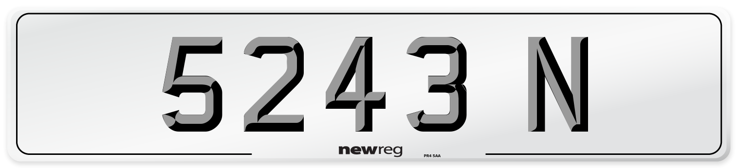 5243 N Front Number Plate