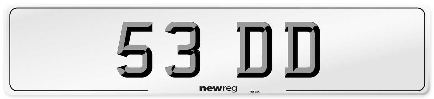 53 DD Front Number Plate