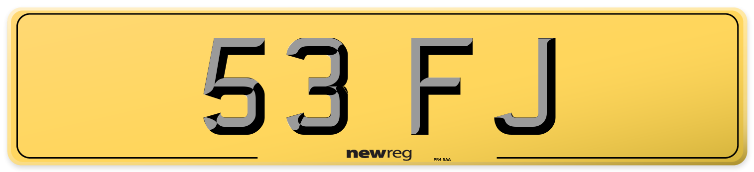 53 FJ Rear Number Plate