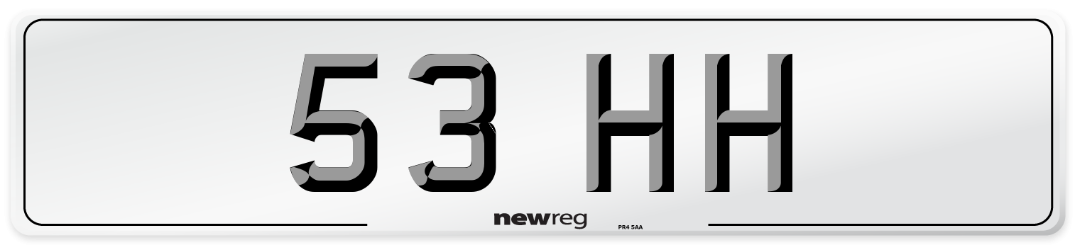 53 HH Front Number Plate