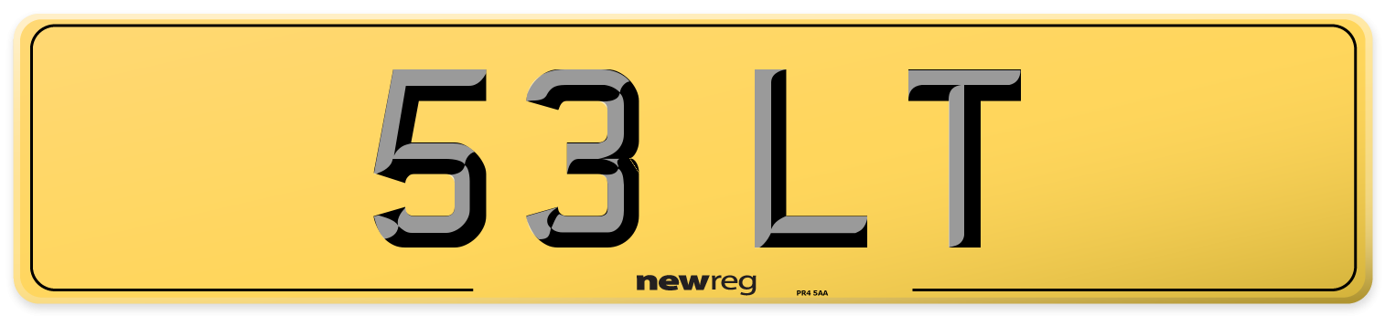53 LT Rear Number Plate