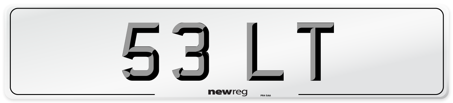 53 LT Front Number Plate